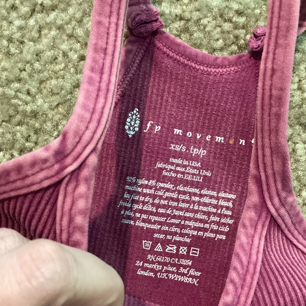 Free people Pink Ribbed Crop Top - Picture 2 of 4